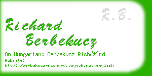 richard berbekucz business card